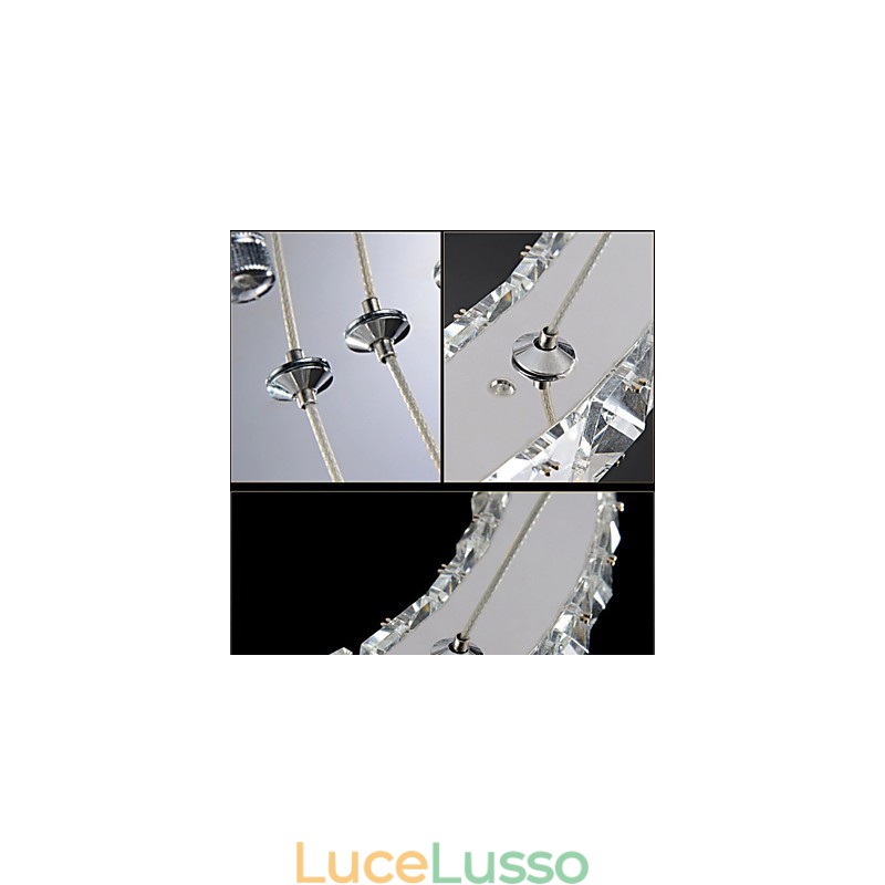 Lampada a sospensione in cristallo Illuminazione moderna Tre anelli D204060 K9 Grandi lampade da soffitto in cristallo