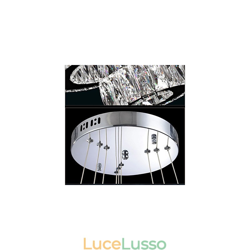 Lampada a sospensione in cristallo Illuminazione moderna Tre anelli D204060 K9 Grandi lampade da soffitto in cristallo