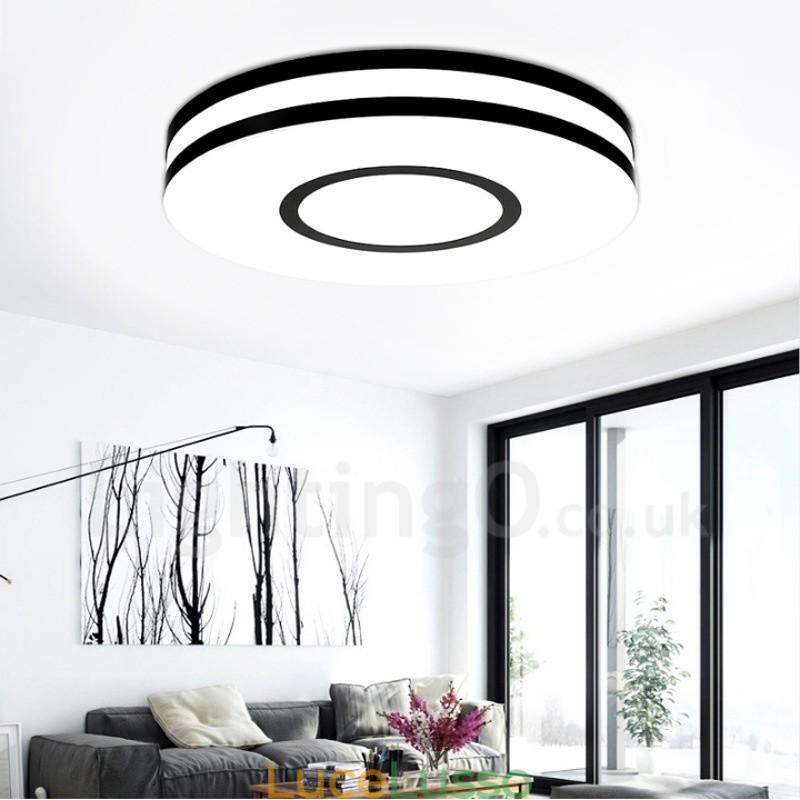 Lampada da soffitto moderna e contemporanea in metallo integrata