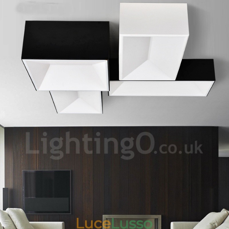 Lampada da soffitto moderna e contemporanea in metallo integrata
