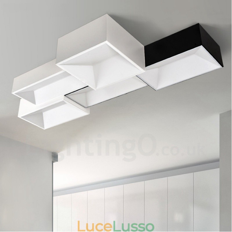 Lampada da soffitto moderna e contemporanea in metallo integrata