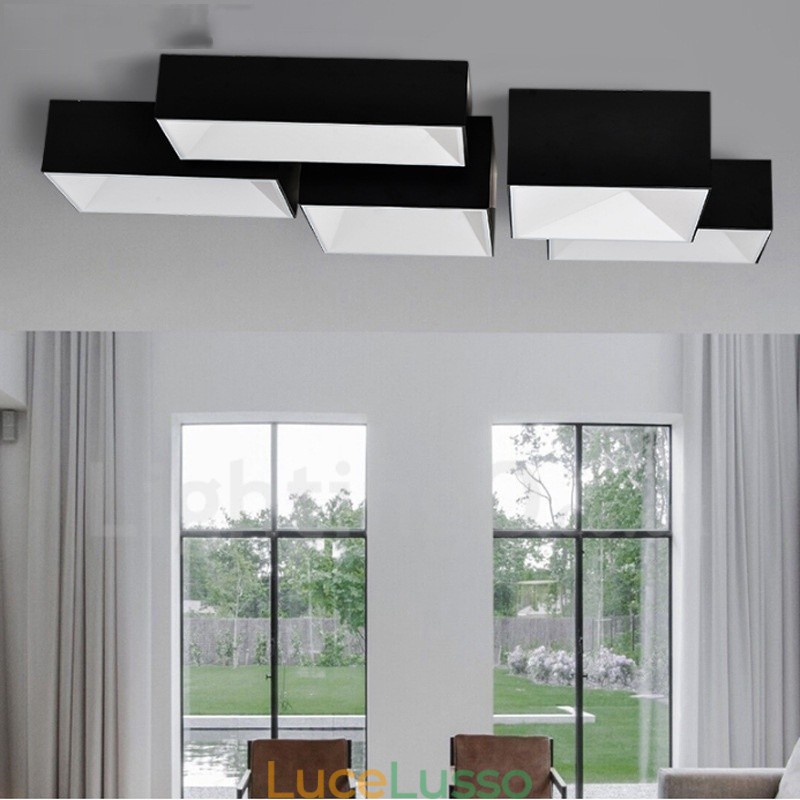 Lampada da soffitto moderna e contemporanea in metallo integrata