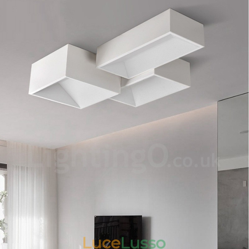 Lampada da soffitto moderna e contemporanea in metallo integrata