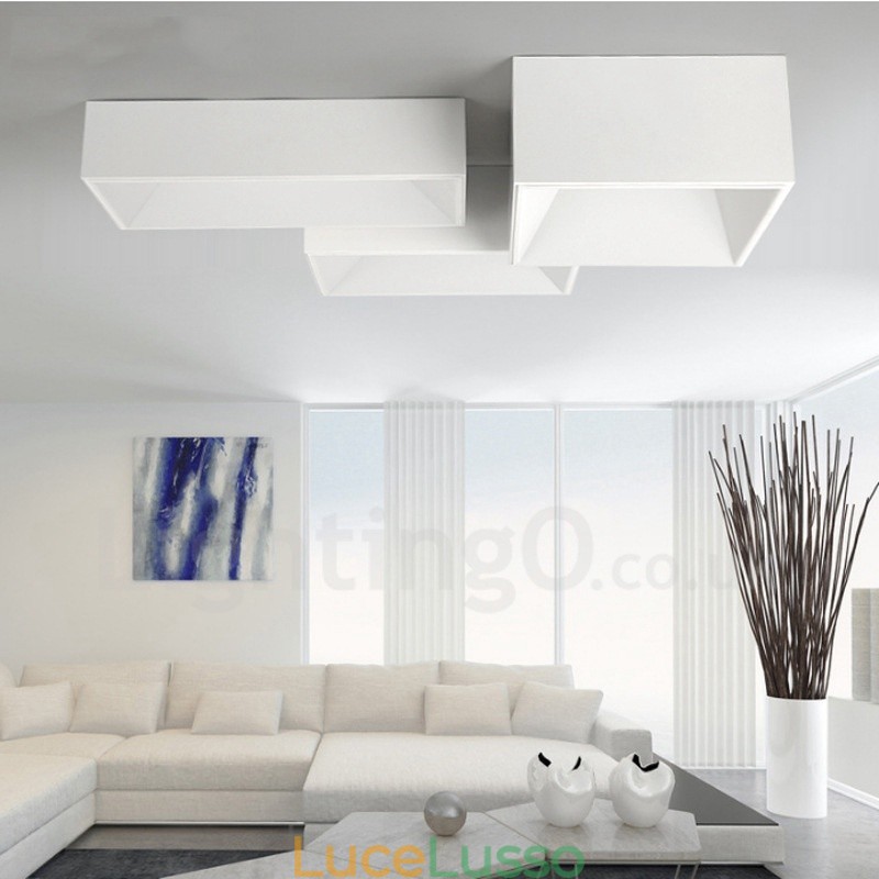 Lampada da soffitto moderna e contemporanea in metallo integrata