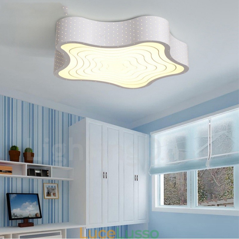 Lampada da soffitto moderna e contemporanea in metallo integrata