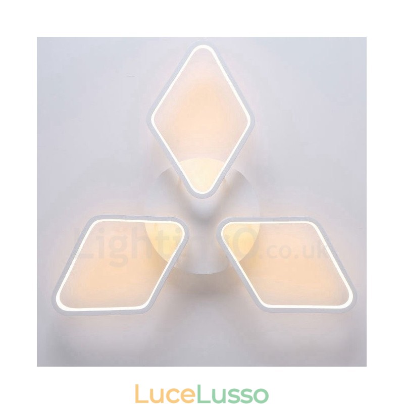 Lampada da soffitto moderna e contemporanea a 3 luci integrata in metallo