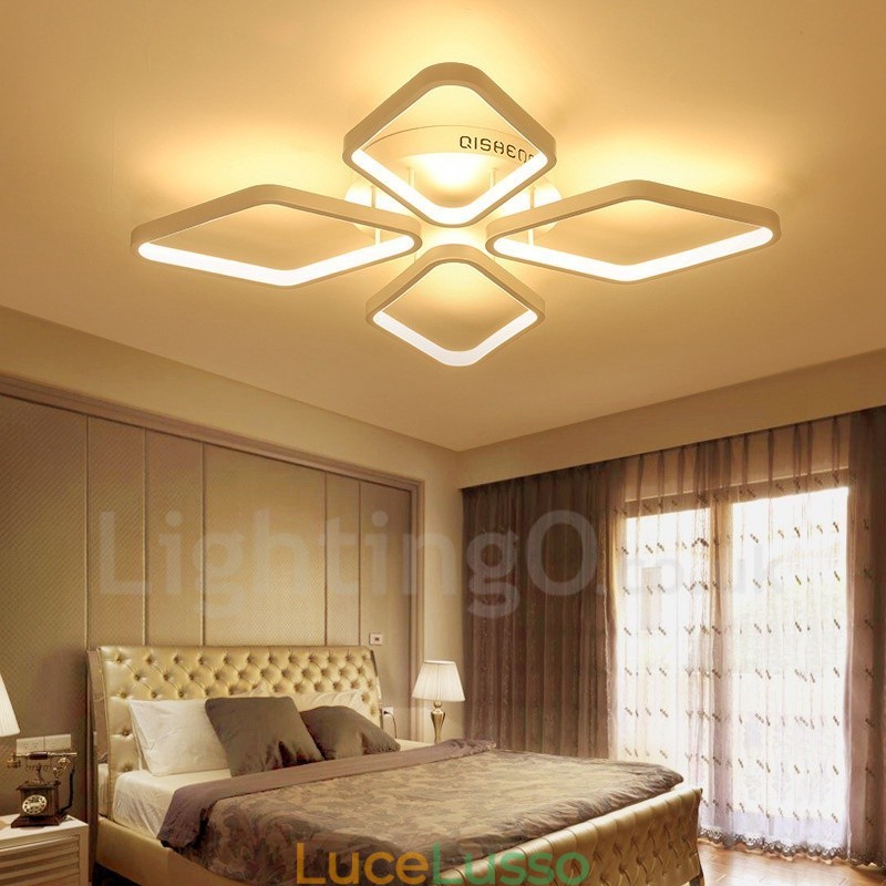 Lampada da soffitto moderna contemporanea a 4 luci integrata in metallo