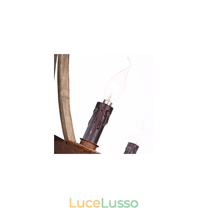 Lampadario a sospensione rustico americano in legno vintage con lampada a sospensione e lampada da soggiorno