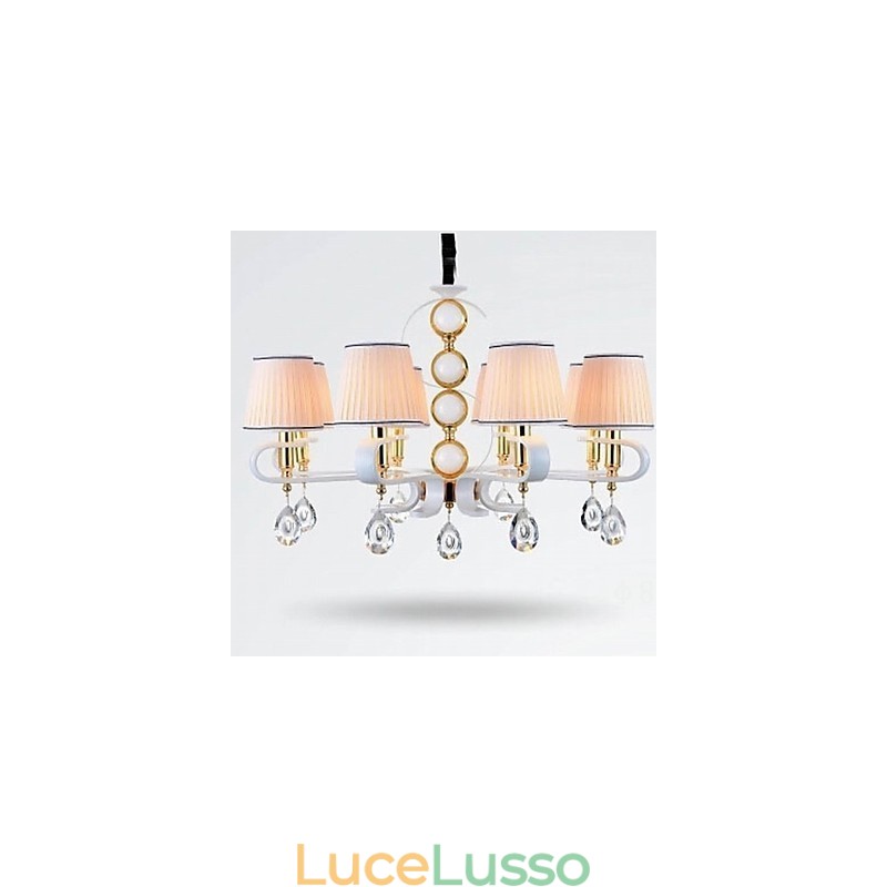 Lampadario in tessuto 8 luci moderno minimalista lampada di alta qualità