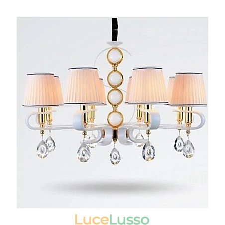 Lampadario in tessuto 8 luci moderno minimalista lampada di alta qualità Lampadario in tessuto 8 luci moderno minimalista lampada di alta qualità