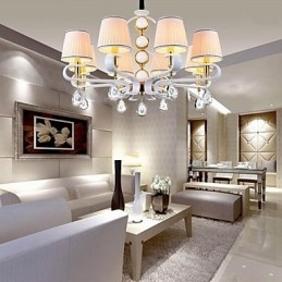 Lampadario in tessuto 8 luci moderno minimalista lampada di alta qualità