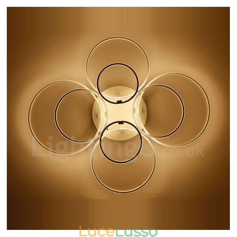 Lampada da soffitto moderna contemporanea a 8 luci integrata in metallo