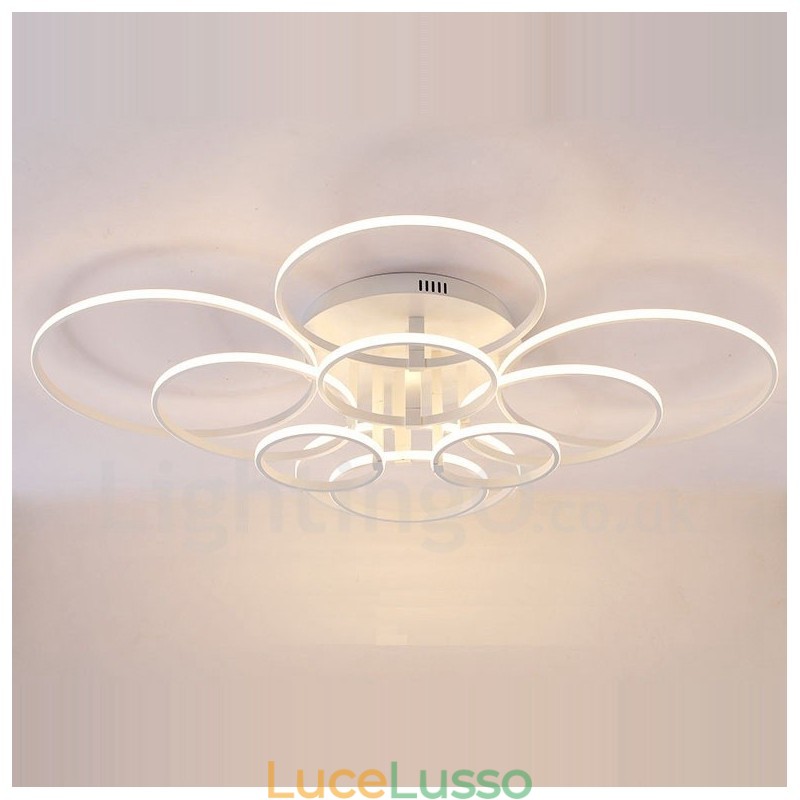 Lampada da soffitto moderna contemporanea a 10 luci integrata in metallo