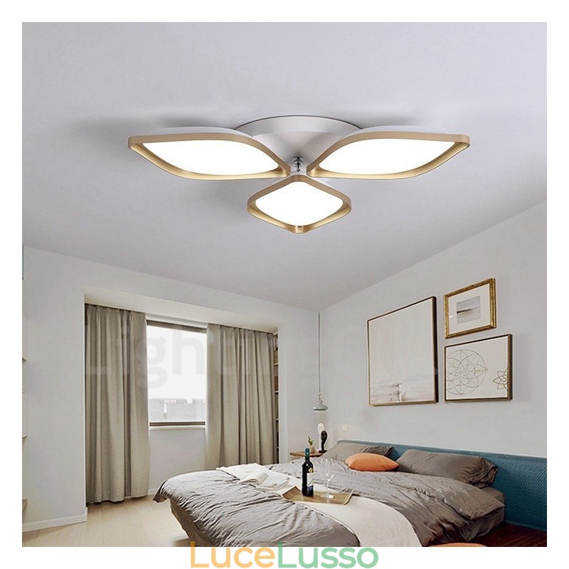 Lampada da soffitto moderna e contemporanea a 3 luci integrata in metallo
