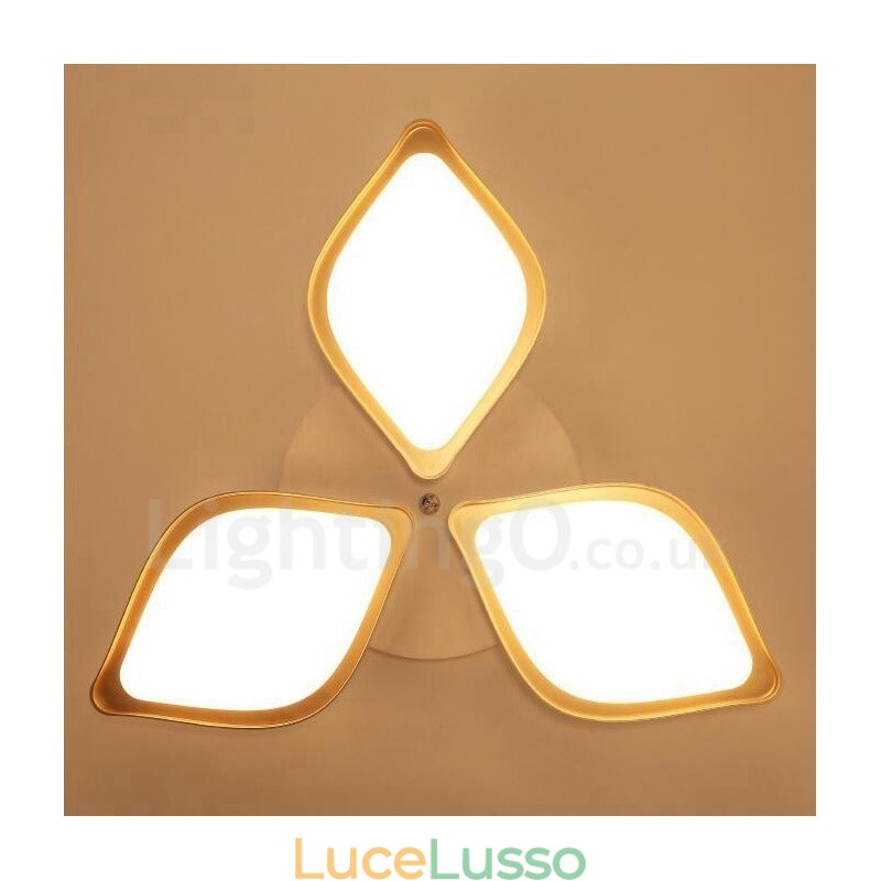 Lampada da soffitto moderna e contemporanea a 3 luci integrata in metallo