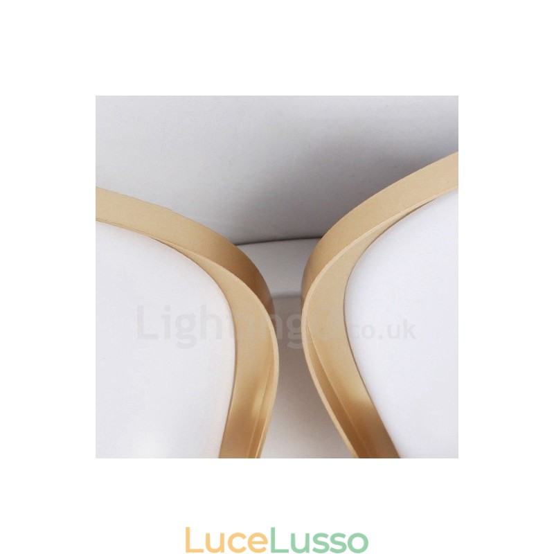 Lampada da soffitto moderna e contemporanea a 3 luci integrata in metallo