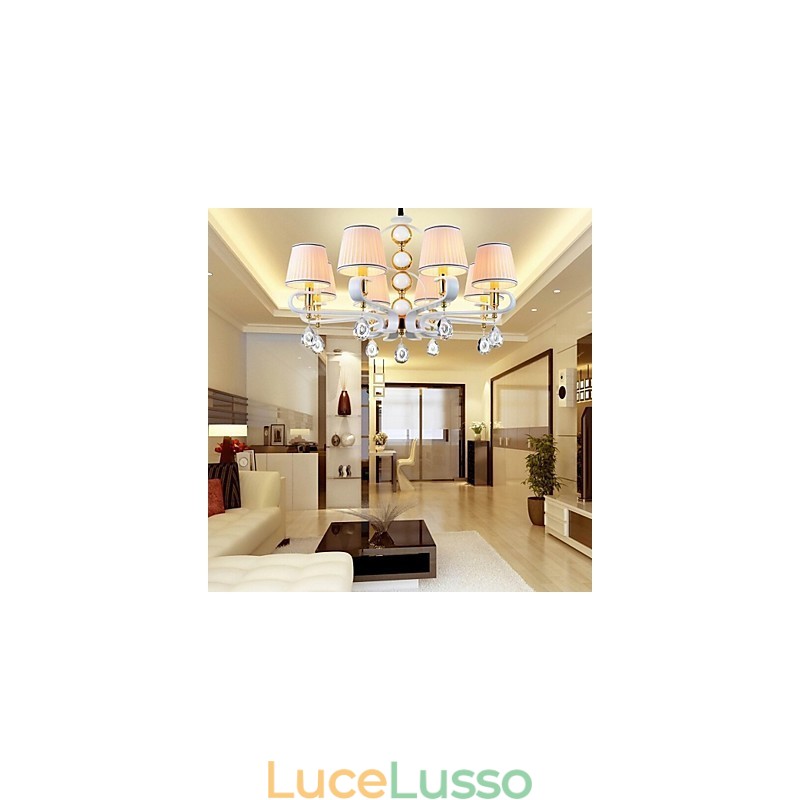 Lampadario in tessuto 8 luci moderno minimalista lampada di alta qualità