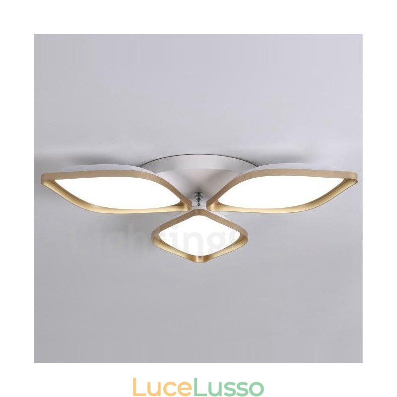 Lampada da soffitto moderna e contemporanea a 3 luci integrata in metallo