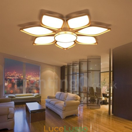Lampada da soffitto moderna contemporanea a 8 luci integrata in metallo Lampada da soffitto moderna contemporanea a 8 luci integrata in metallo