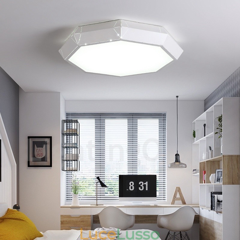 Lampada da soffitto moderna e contemporanea in metallo integrata