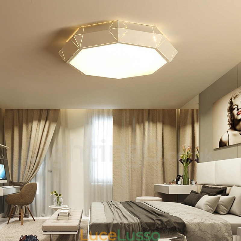 Lampada da soffitto moderna e contemporanea in metallo integrata