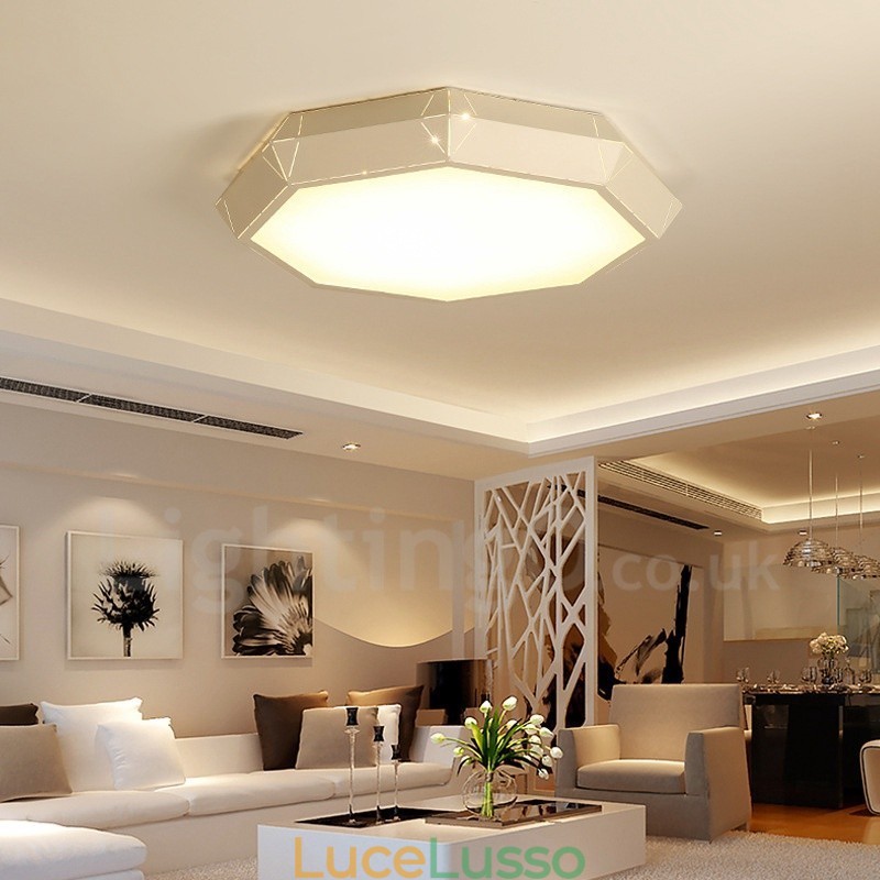 Lampada da soffitto moderna e contemporanea in metallo integrata