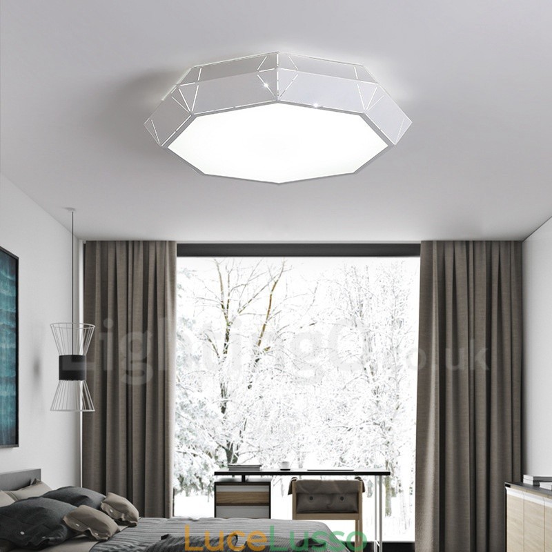 Lampada da soffitto moderna e contemporanea in metallo integrata