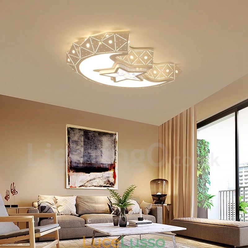 Lampada da soffitto moderna e contemporanea in metallo integrata