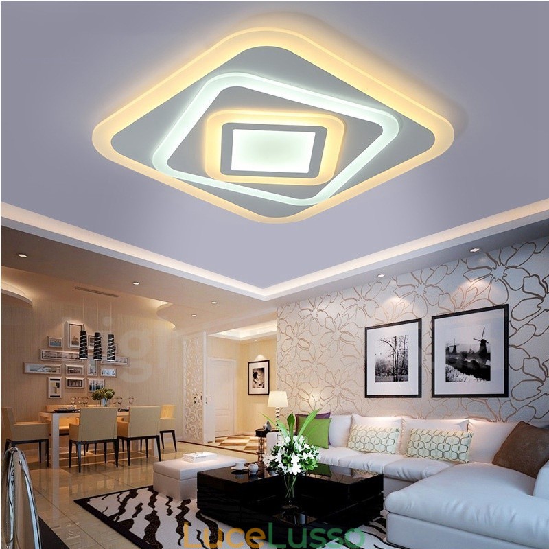 Lampada da soffitto moderna e contemporanea in metallo integrata