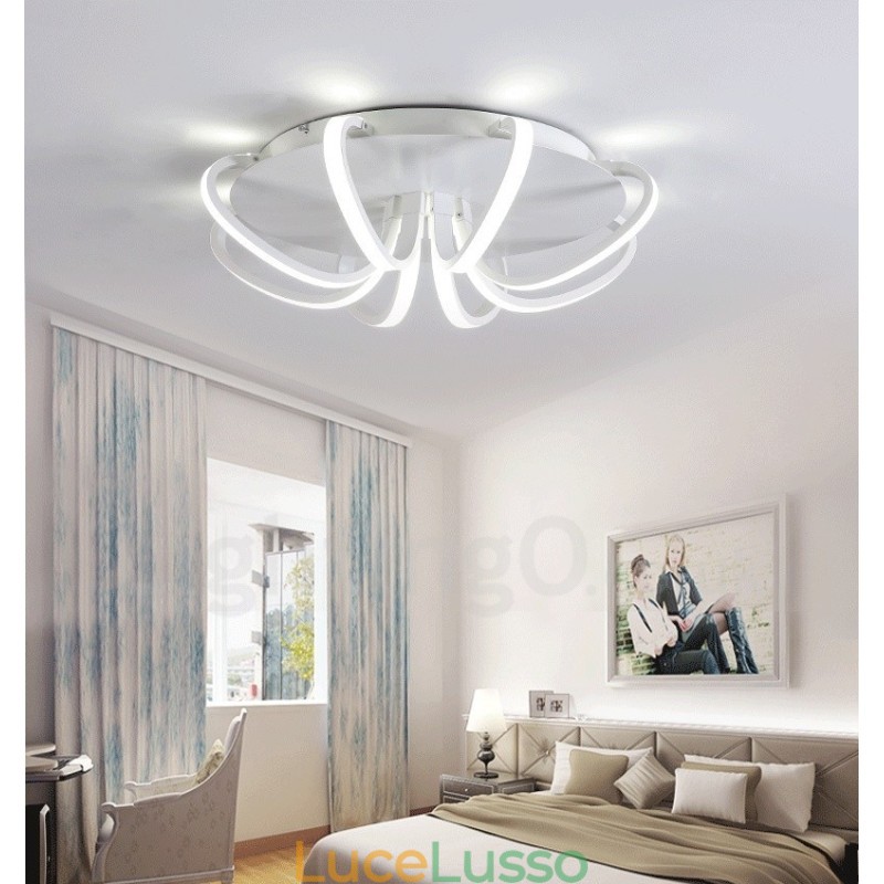 Lampada da soffitto moderna e contemporanea in metallo integrata