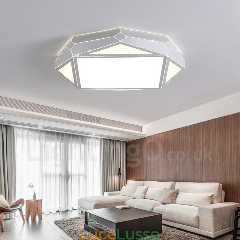 Lampada da soffitto moderna e contemporanea in metallo integrata