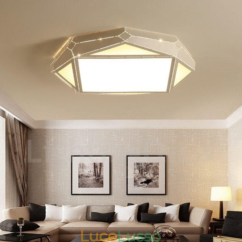 Lampada da soffitto moderna e contemporanea in metallo integrata