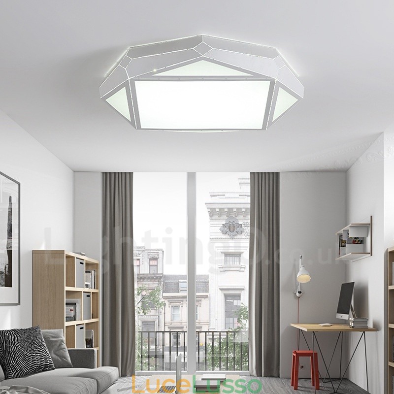 Lampada da soffitto moderna e contemporanea in metallo integrata