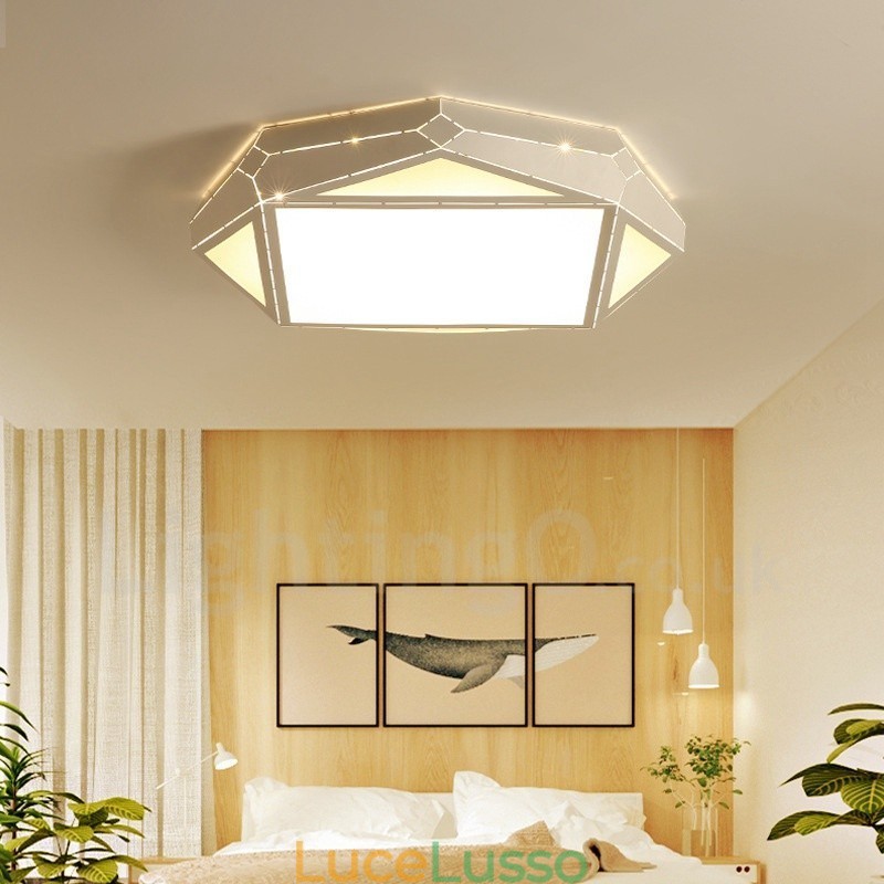Lampada da soffitto moderna e contemporanea in metallo integrata