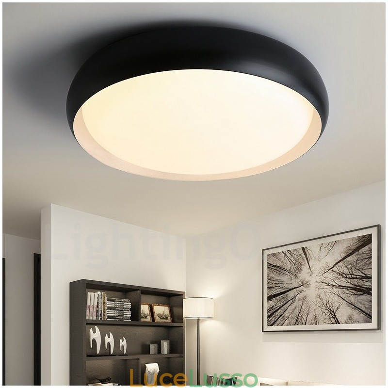 Lampada da soffitto moderna e contemporanea in metallo integrata