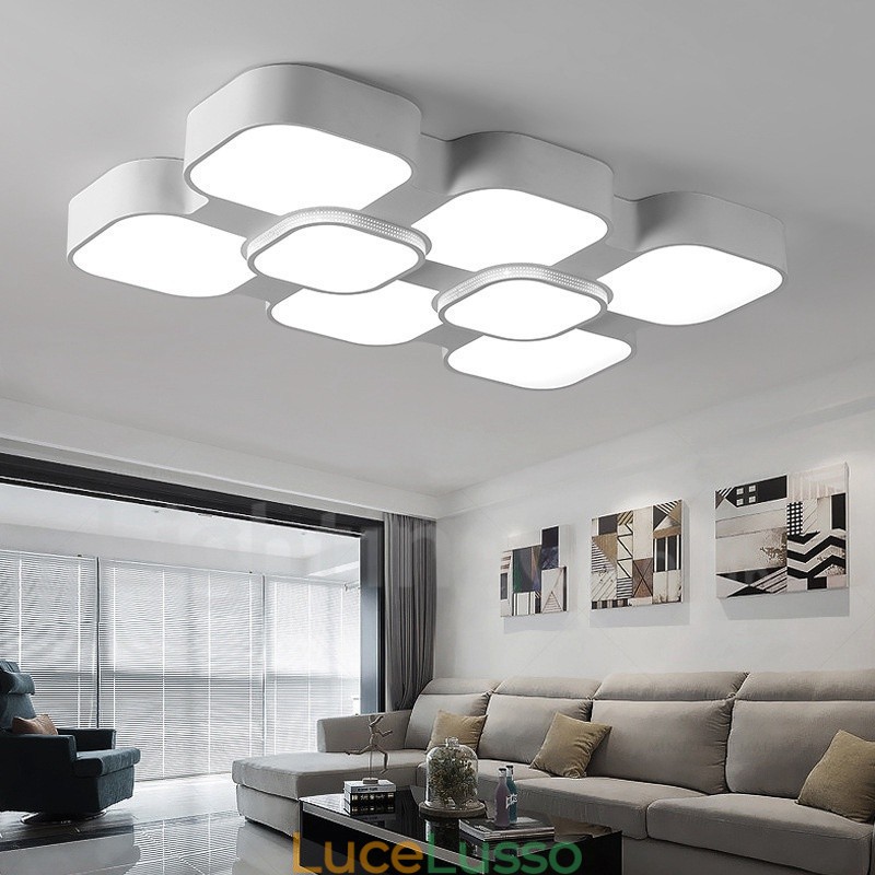 Lampada da soffitto moderna e contemporanea in metallo integrata