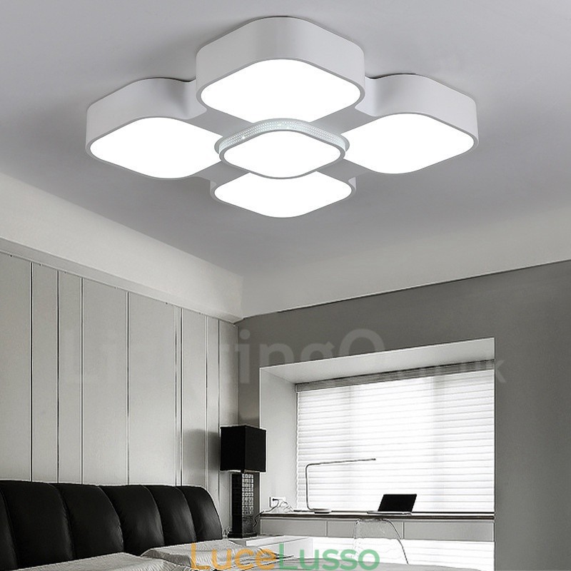 Lampada da soffitto moderna e contemporanea in metallo integrata