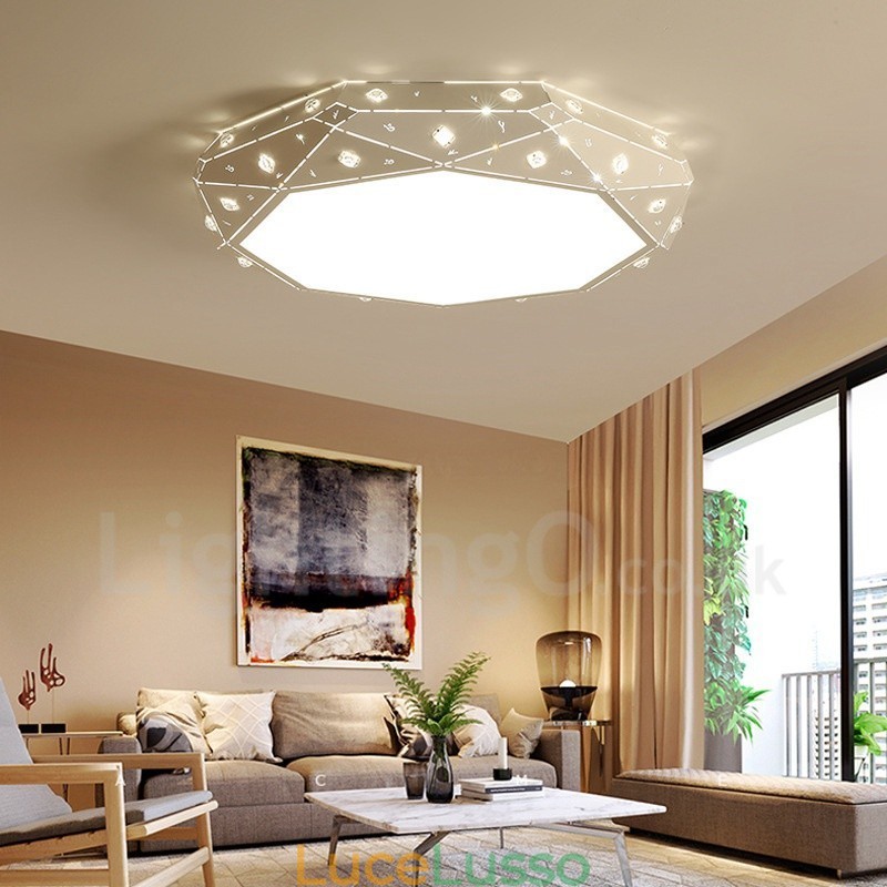 Lampada da soffitto moderna e contemporanea in metallo integrata