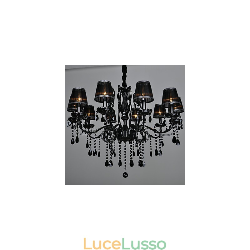 Lampadario Cristallo Moderno Contemporaneo Cristallo 10 Luci Metallo