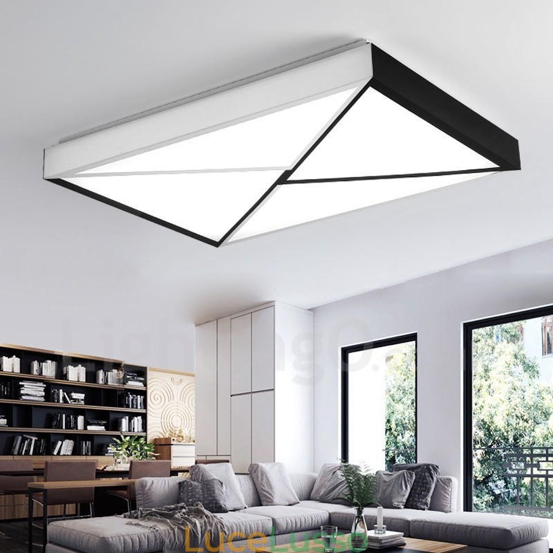 Lampada da soffitto moderna e contemporanea in metallo integrata
