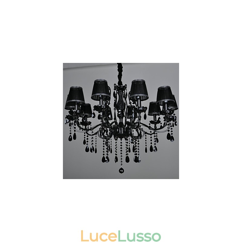 Lampadario Cristallo Moderno Contemporaneo Cristallo 10 Luci Metallo