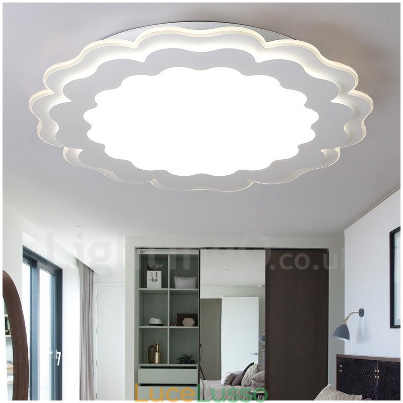 Lampada da soffitto moderna e contemporanea in metallo integrata