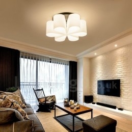 Lampada da soffitto integrata Rustic Lodge a 6 luci