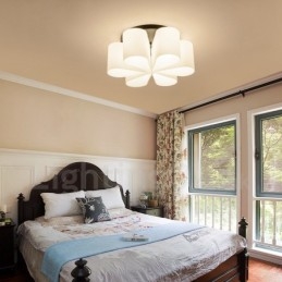 Lampada da soffitto integrata Rustic Lodge a 6 luci