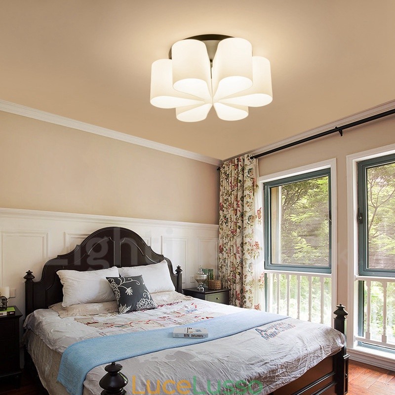 Lampada da soffitto integrata Rustic Lodge a 6 luci