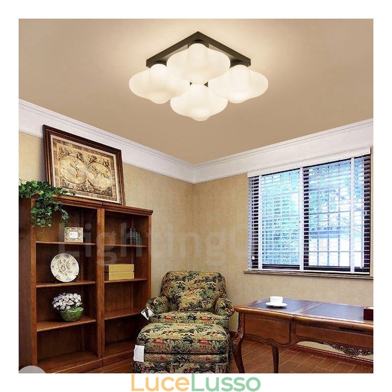 Lampada da soffitto integrata Rustic Lodge a 4 luci