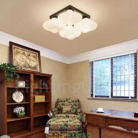 Lampada da soffitto integrata Rustic Lodge a 4 luci Lampada da soffitto integrata Rustic Lodge a 4 luci