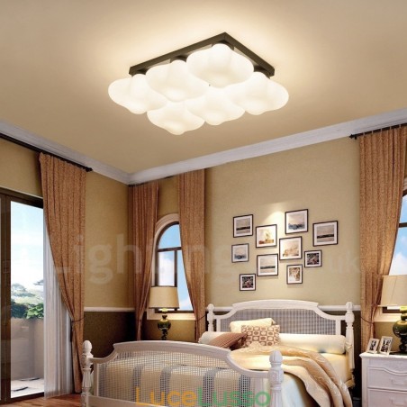 Lampada da soffitto integrata Rustic Lodge a 6 luci Lampada da soffitto integrata Rustic Lodge a 6 luci