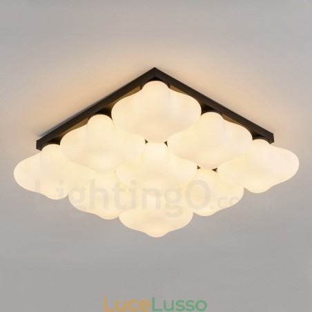 Lampada da soffitto integrata Rustic Lodge a 9 luci Lampada da soffitto integrata Rustic Lodge a 9 luci