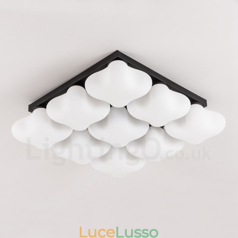 Lampada da soffitto integrata Rustic Lodge a 9 luci